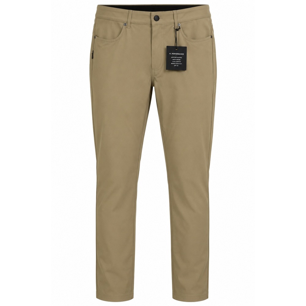 01.Algo WarpTech Commuter 5 Pocket Slim Fit Pant Khaki 34x30 Performance Pants